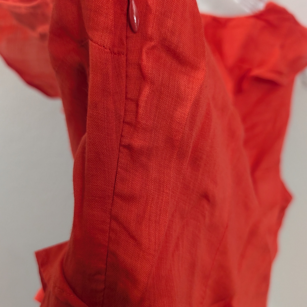 Boden Vibrant Red Ruffle Blouse - Picture 4 of 9